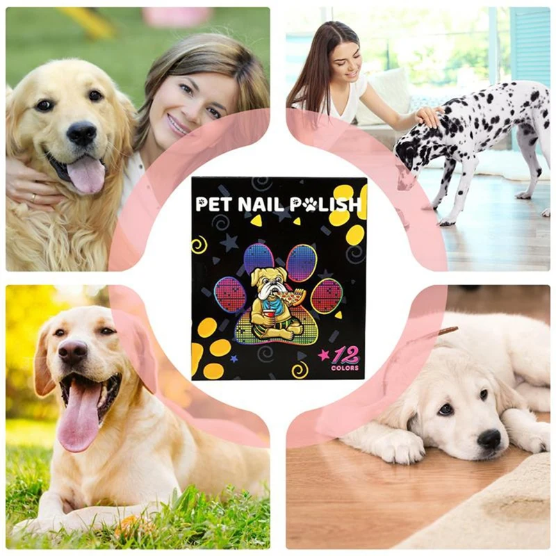 

BAADE Pet Nail Polish for Cats Fast Drying Multipurpose Nail Polish 12 Colors Friendly Nail Polish Set Cat Nail Polish Set