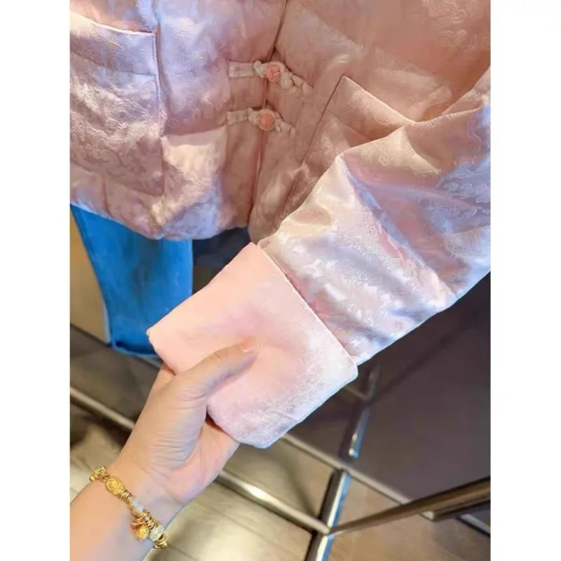 Women's Autumn Winter Tops Coat Tang Clothes Cotton Coat New Chinese Plate Personalized Slim Loose Leisure Fashion Soft Niche