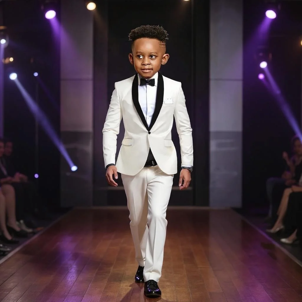 

Boys Suits Splicing Black Lapel Kids 2 Pieces Child Suit Set Formal Wedding Tuxedo Fashion Shawl Lapel Blazer Child Pants