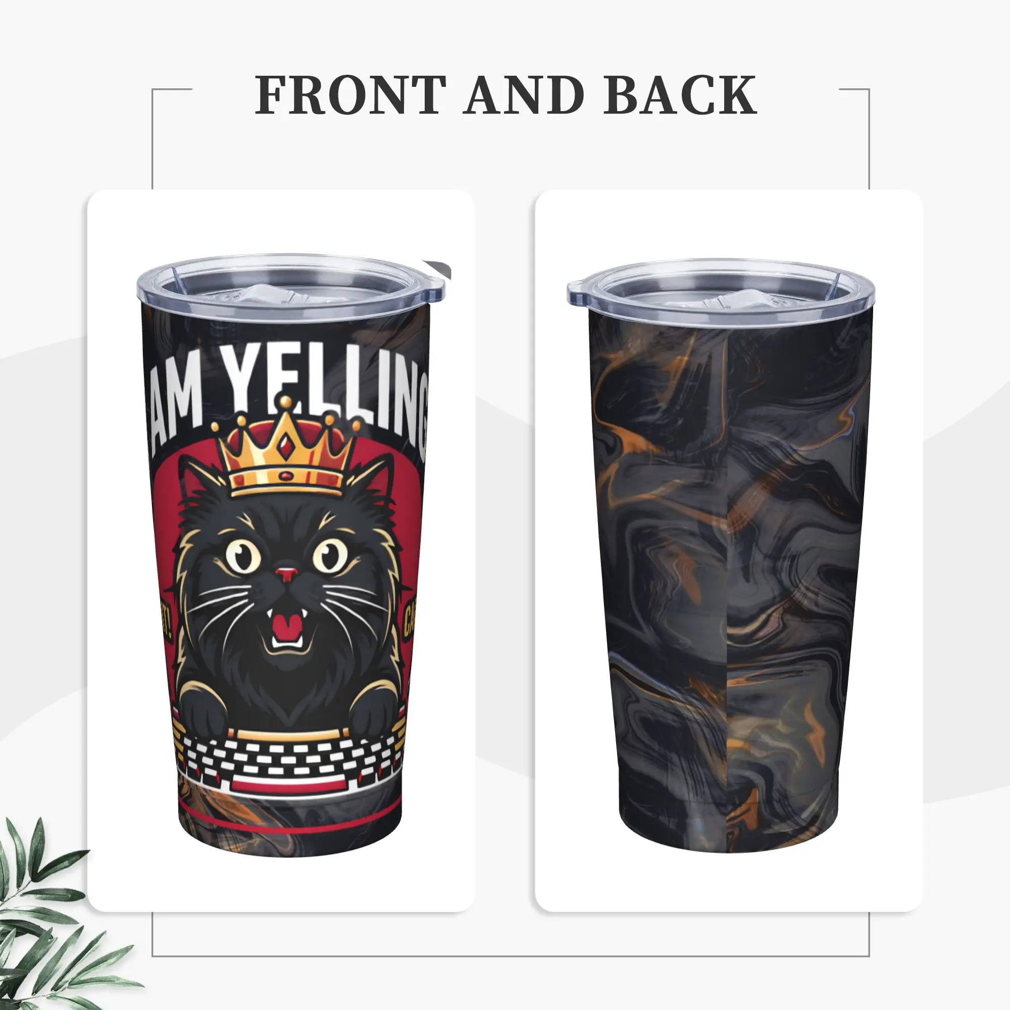 Stainless Steel Tumbler I Am Yelling Carl Donut Cat Meme Thermal Cups  Keep Heat Hot Drinks Travel Water Bottle