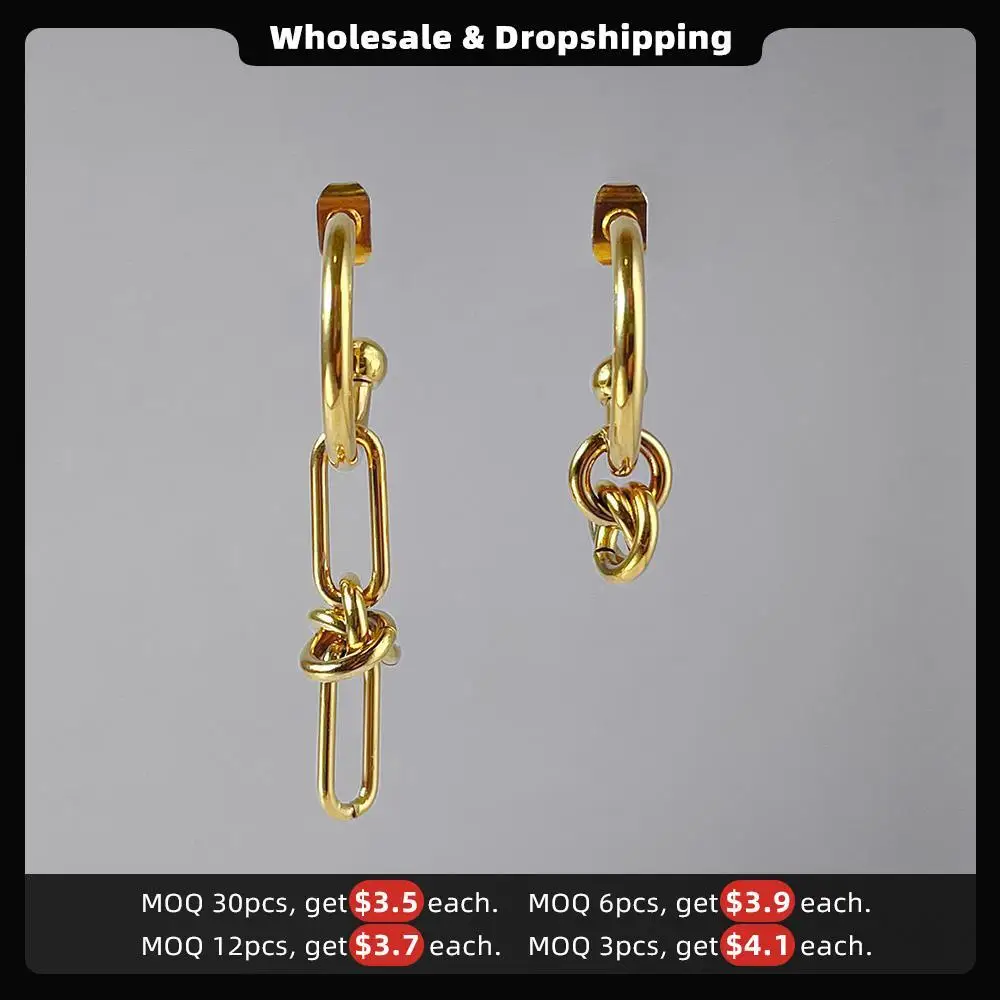 ENFASHION Knot Earrings For Women Gold Color Drop Earring Friends Gift Stainless Steel Fashion Jewelry Pendientes Mujer E211343