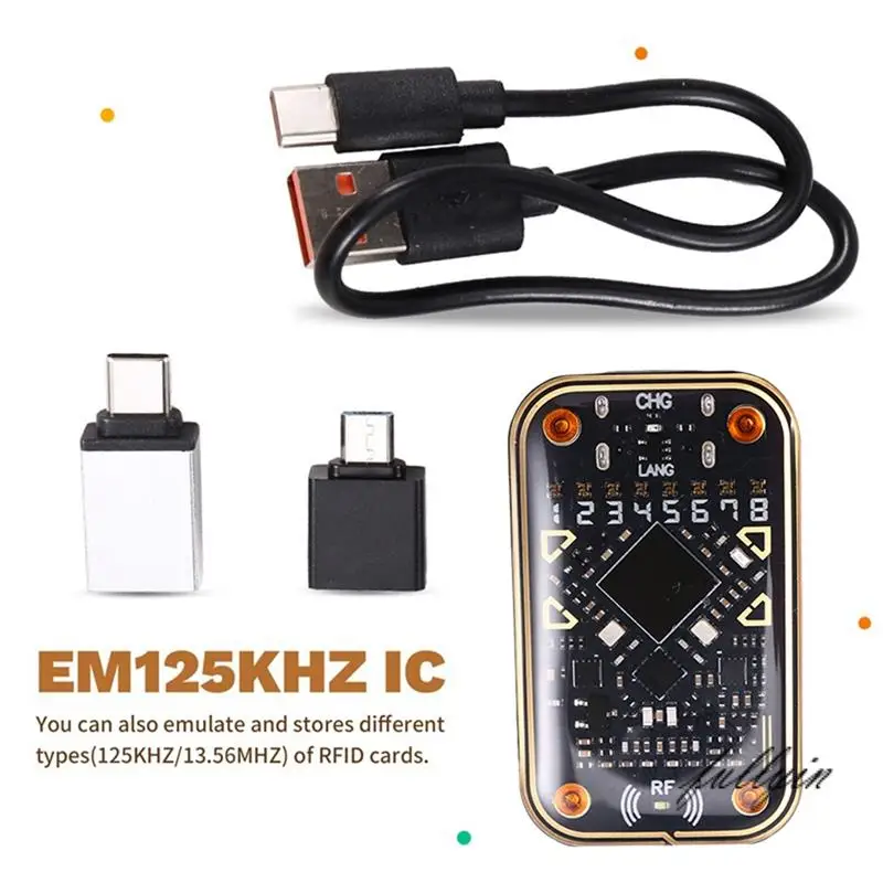 

FULL-Chameleon Ultra V2.0 RFID Смарт-чип-эмулятор + 4Xcuid/UID-брелок 125 кГц 13,56 МГц Декодирование карт NFC Дубликатор
