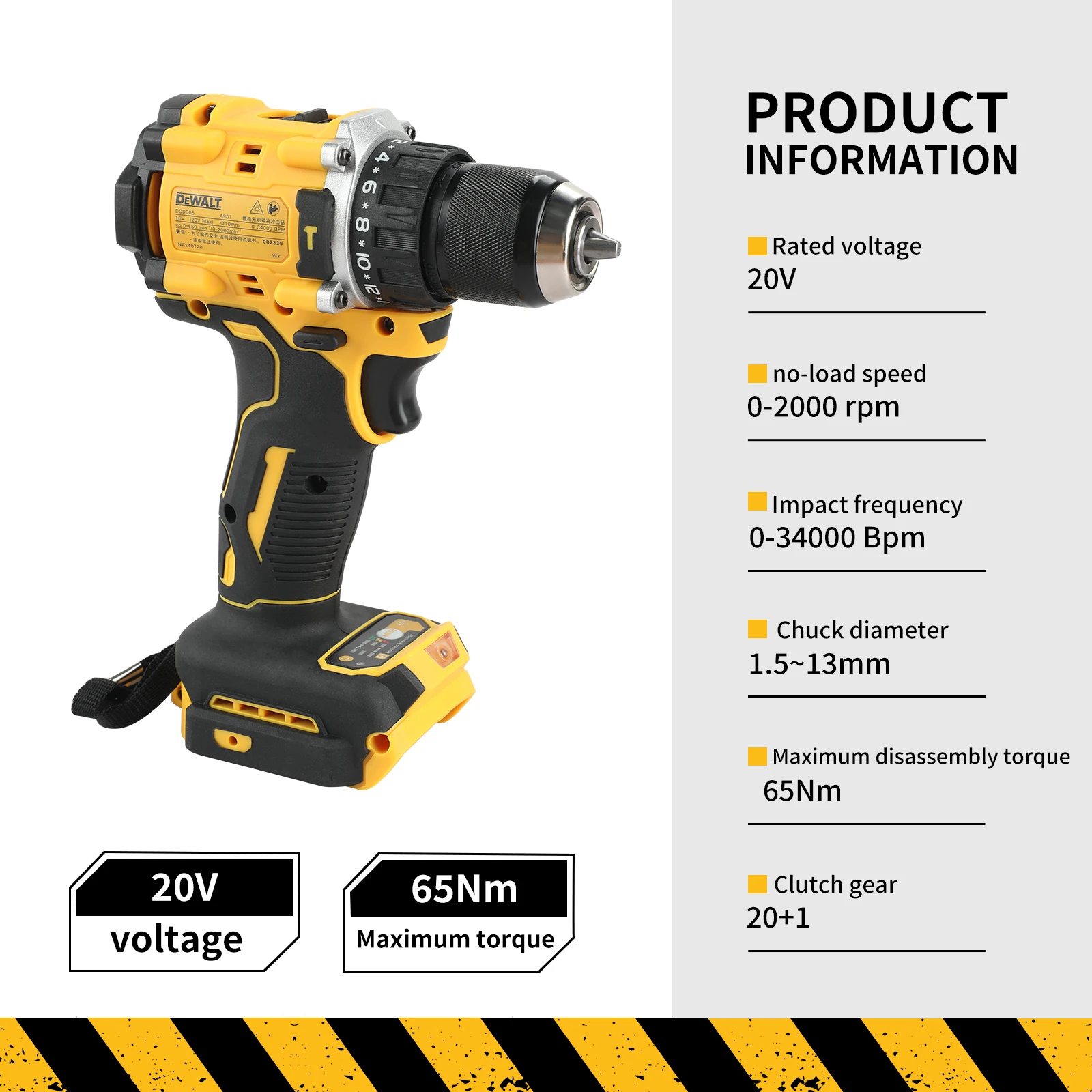 DEWALT 805 20V Lithium Battery Tool Brushless Compact Multifunctional Electric Screwdriver,Rechargeable,Hand Drill,Hammer Drill image 2