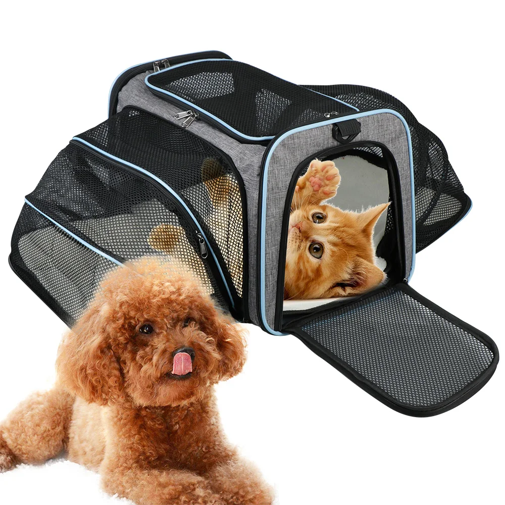 Dogs Cats Ventilate Transport Bag Cat Travel Bag Expandable Foldable Portable Pet Carrier Bag Breathable Pet Supplies