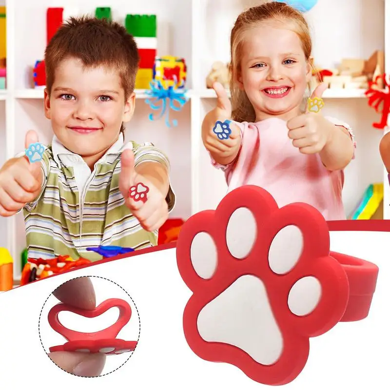 

1pc Silicone Cat Paw Toy Ring for Toddler Kids Soft Lightweight Reusable Jewelry for Boys Girls Party Favors Birthday Gifts