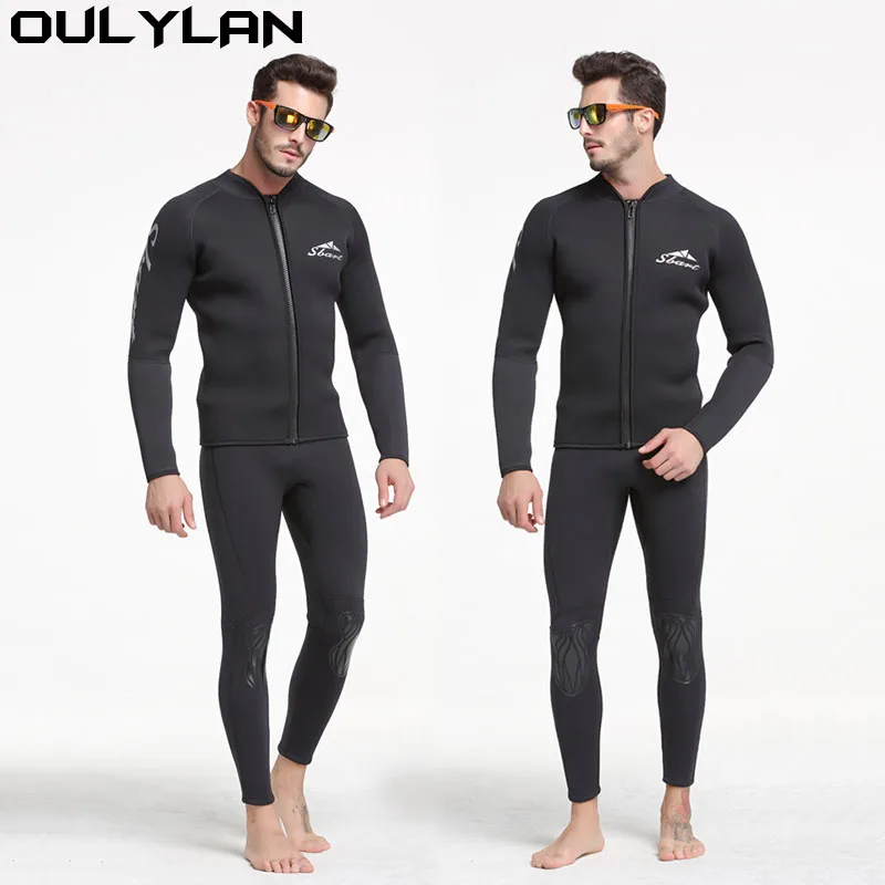 

Oulylan Wetsuit 5mm Premium Men Women Wet Pants Split Jacket Pants Neoprene Swimwear Black Stay Warm Diving Surf Wetsuit