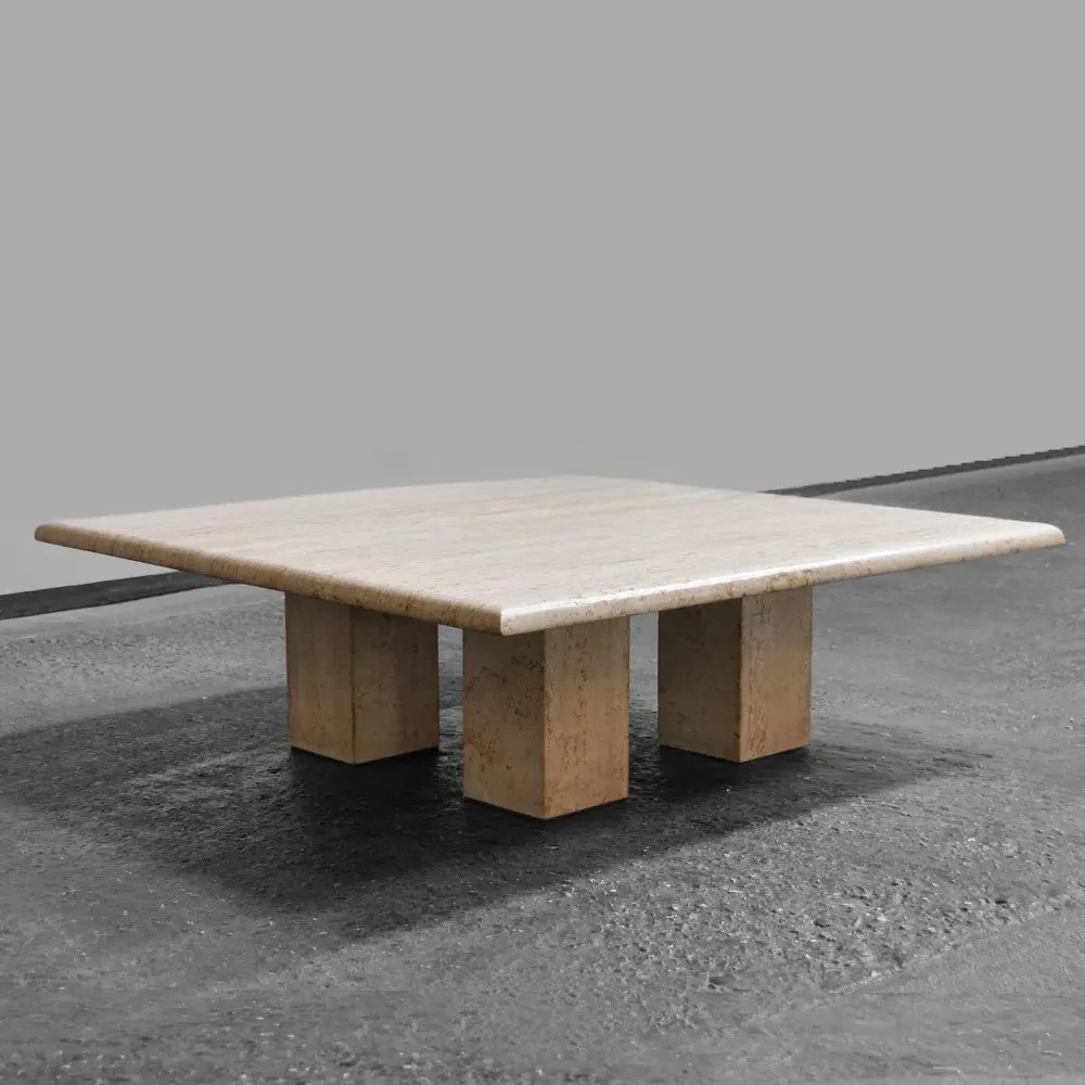 

Nordic Simple Natural Marble Cave Stone Coffee Table Square Coffee Table Small Apartment Living Room Tea Table