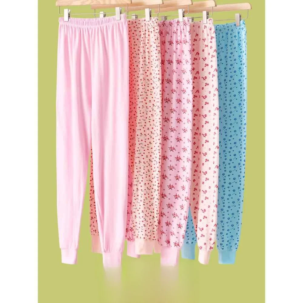 pure-cotton-high-waist-loose-women's-autumn-pants-elderly-warmth-trousers-comfortable-home-clothes-large-size-floral-pattern