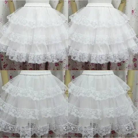 White/Black Short Hoopless Petticoat for Wedding SHEWG YI DRESS