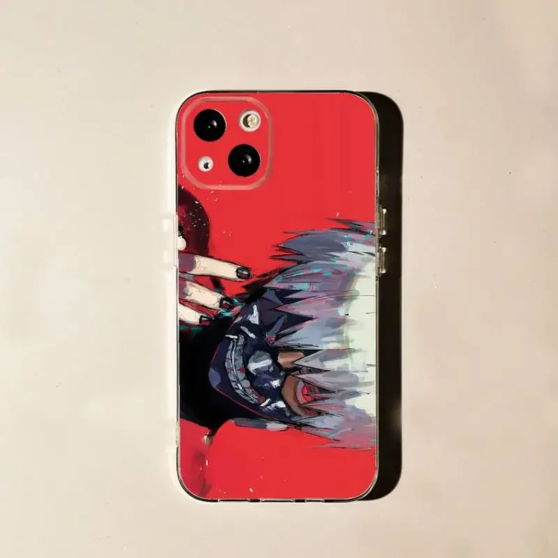 Kaniki Ken Tokyo G-Ghoul Phone Case For iPhone 11 12 Mini 13 14 15 Pro XS Max X 8 7 6s Plus 5 SE XR Transparent Shell