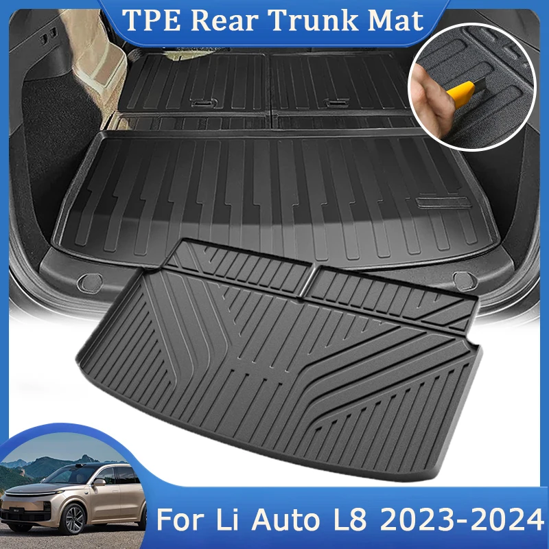 For Li Auto Lixiang L8 2022 2023 2024 TPE Rear Trunk Mat Floor Pad Waterproof Decoration Dirt-resistant Anti-scratch Accessories