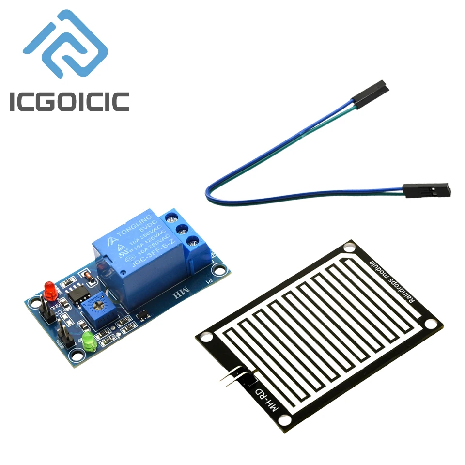 5V 12V raindrop sensor switch rain sensing control switch humidity relay module sensitivity adjustable