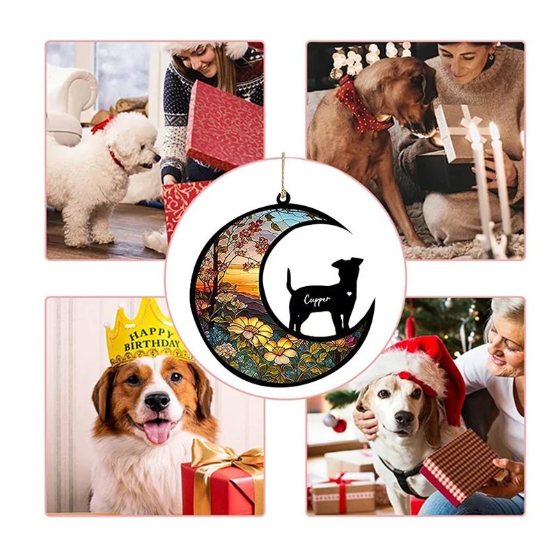 LICE-Cat Memorial Suncatcher, ส่วนบุคคลพร้อมชื่อวันที่ Cat Breeds Suncatcher, Pet Loss Suncatcher, Stained Acrylic Light Dura