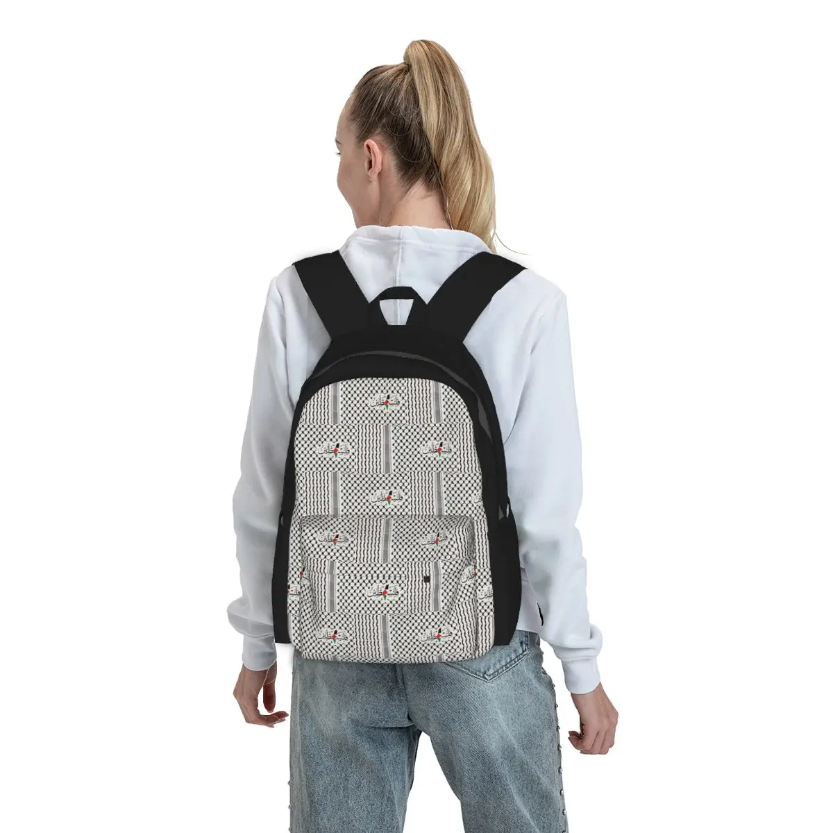 

Hatta Kufiya Folk Palestinians Backpack Student BookBag Children School Bag Computer Shoulder Bags for Men Women