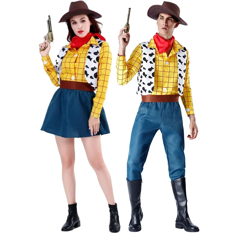 

Toy Story Cosplay Costume Adult Sheriff Cowboy Outfit Couple Halloween Carnival Party Game Stage Costume Full Set