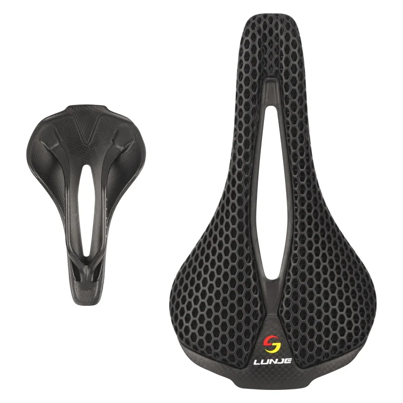 3D Printed Saddle Ultralight Carbon Fiber Hollow Comfortable Breathable Riding Seat MTB Road bike Cycling Seat Parts