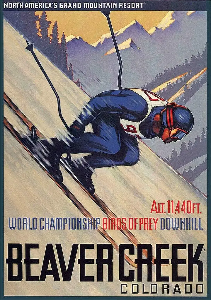 Vintage Metal Tin Sign Beaver Creek Colorado Vintage Travel Ski Posters Bar Pub Garage Diner Cafe Home Wall Decor 12x18 Inch