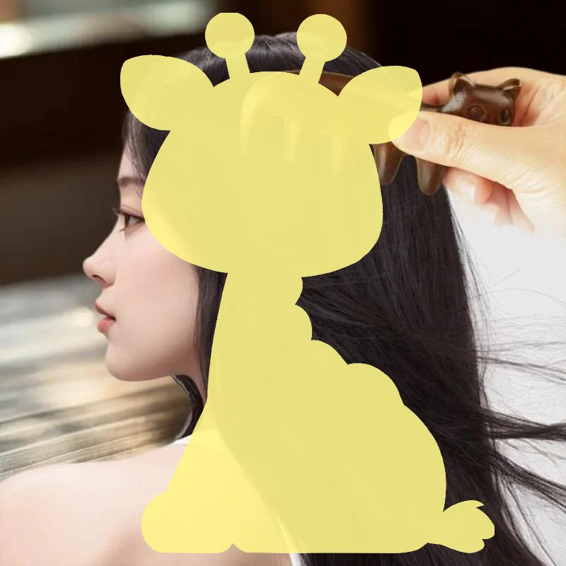 Cat Shape Sandalwood Hair Comb Scalp Relax Acupoint Massager Portable Wooden Handle Five Teeth Comb Anti-Static Styling Tool