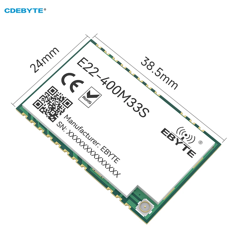 LoRa SX1268 433MHz 33dBm RF Module SMD Stamp Hole E22-400M33S 16KM High-Precision TCXO Wireless Data Transmitter and Receiver