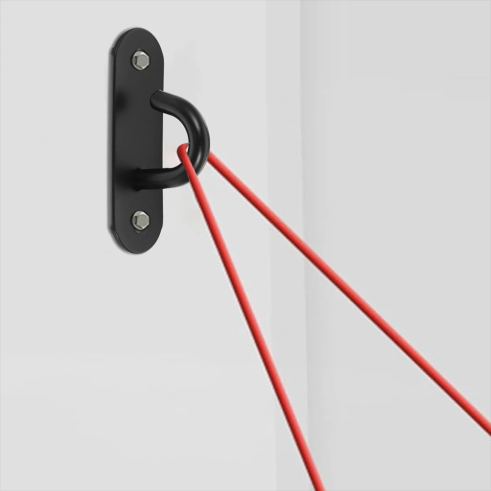 

2pcs Wall-mounted Exercise Anchor Hooks for Resistance Bands Large Opening Black Gym Hook Yoga Swing Mounting Hardware Fitness