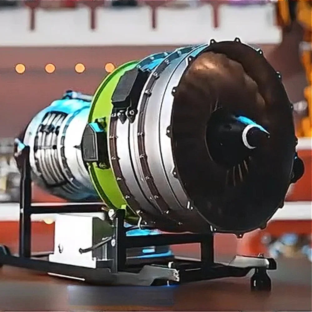 NF TECHING 1/10 Metal Jet Turbine Aero Twin Shaft Engine Assembly Model DIY Kit 1000+ Parts Turbofan Engine Toys Gifts
