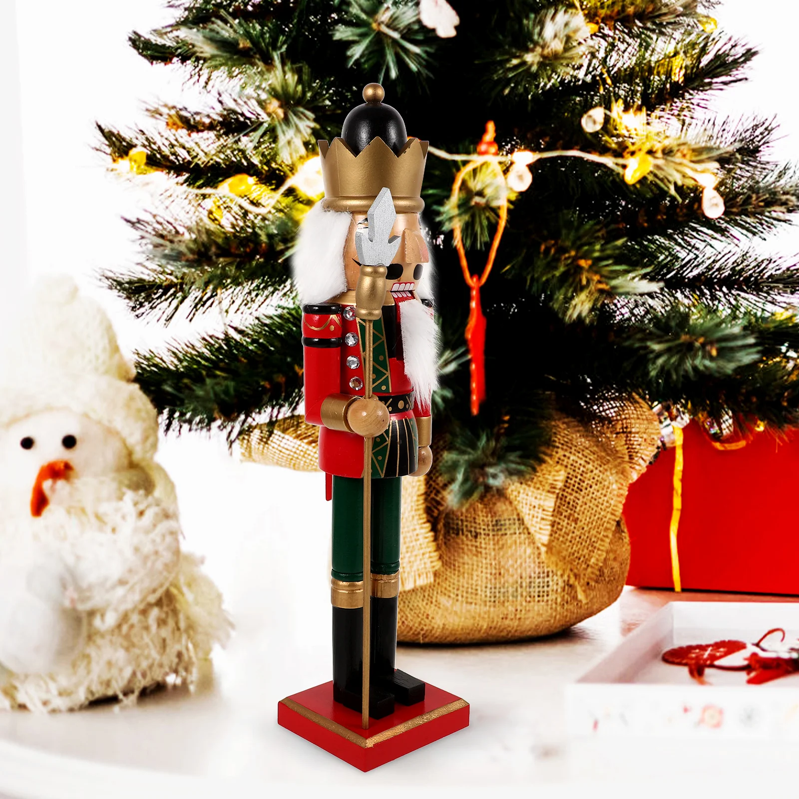 

Lovely Wooden Nutcracker Decor Xmas Christmas Gift Table Desktop Ornament Festival Craft Figure Nutcrackers Statue Wood Puppet