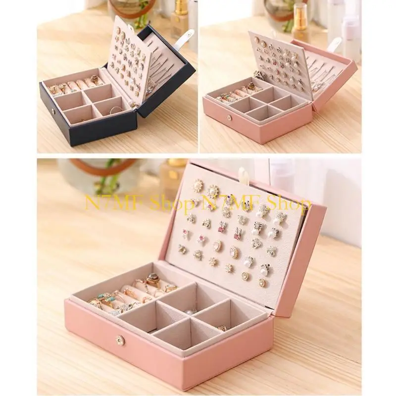 

N7MF Jewelry Box for Storage and Display Rings Necklace Earrings Bracelets Watch