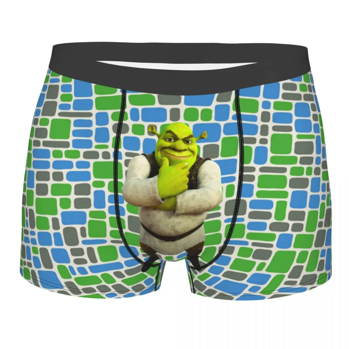 Custom Funny Shreks Smile Boxers Shorts Panties Men\'s Underpants Stretch Briefs Underwear