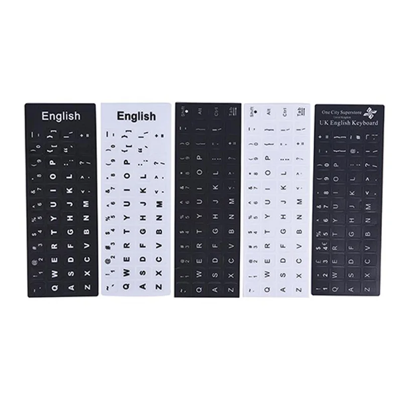 Universal English Keyboard Replacement Stickers English Keyboard Stickers Alphabet Layout Sticker Strong for Laptop Desktop PC