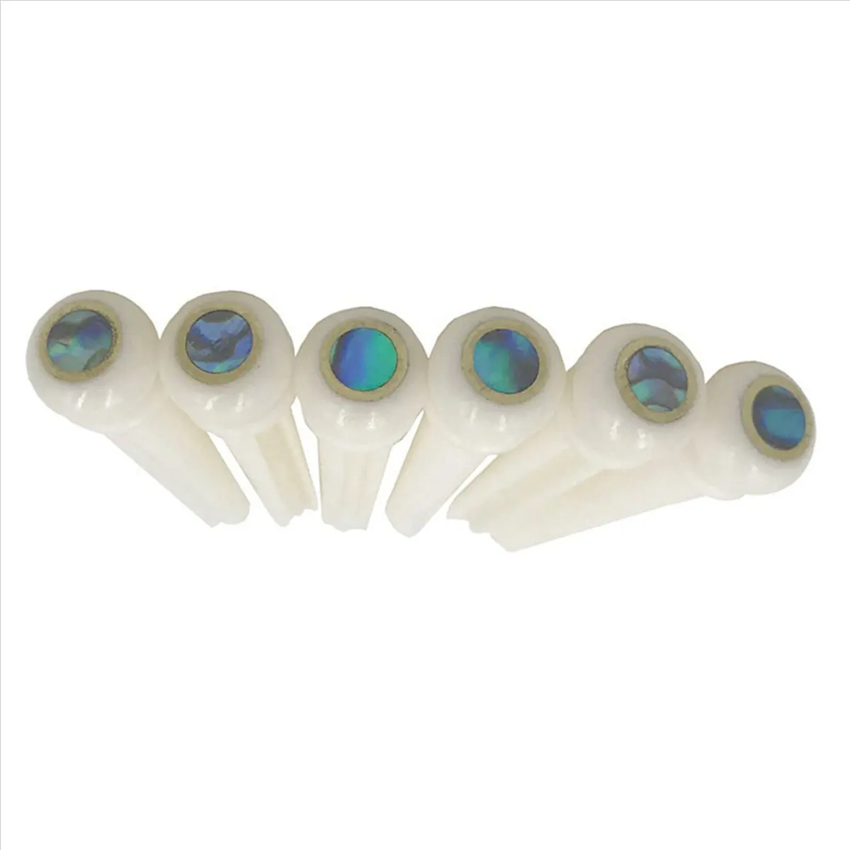 

TUREBG 5X Guitar Bone Bridge Pins with 5.3mm Position Abanlone Dot for Acoustic Guitar Parts Replacement