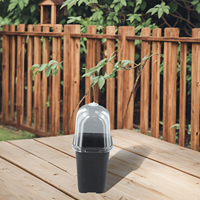 Nursery Plant Pot With Transparent Cover 1 Pcs 150*120*250mm Black/White Breathable And Draining Outdoor Garden