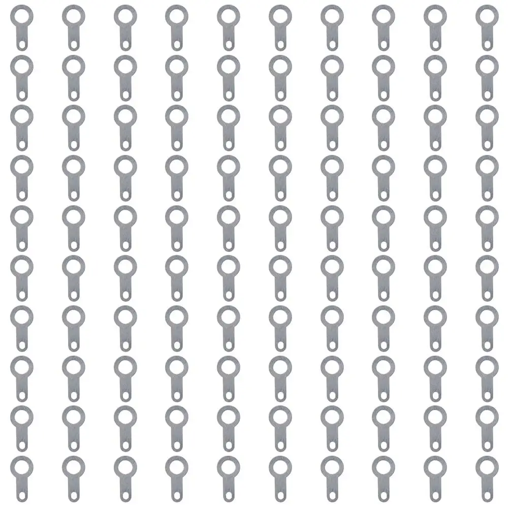 100pcs Easy to use Lug Plate Solder Ring Terminal Crimp Silver Tone Ring Terminal Connector M3.2/M4.2/M5.2