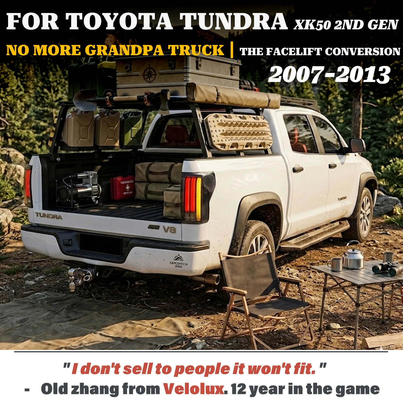 

For Toyota Tundra XK50 2nd Gen Pre-Facelift 2007-2013 LED Taillight Assembly Upgrade w/ Sequential sweeping Dynamic Startup