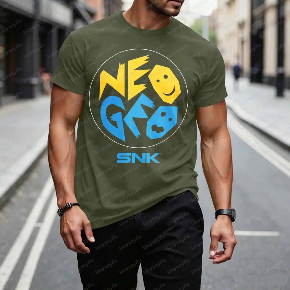 Vintage Neo Geo Game Graphic T Shirt 100% Cotton Crewneck Short Sleeve Top Retro Gamer Summer Casual Tee