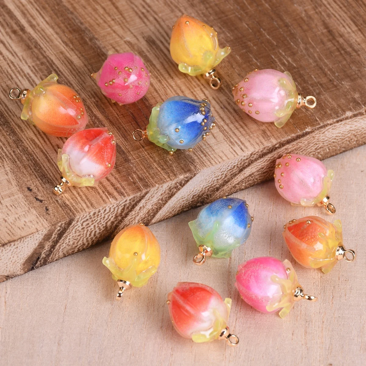 2pcs Strawberry Peach Shape 11mm Acetic Plastic Charms Loose Pendants Beads For Jewelry Making DIY Handmade Crafts Findings