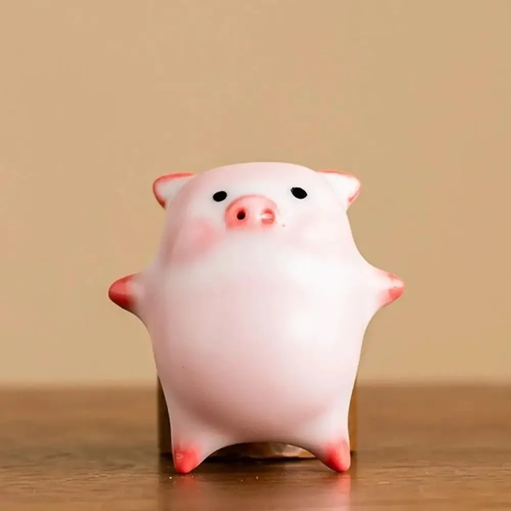 Ceramic Cartoon Ceramic Tea Cup Lying Flat Funny Pig Shape Pig Spit Bubbles Cup Reusable Spitting Bubbles Porcelain Water Cup