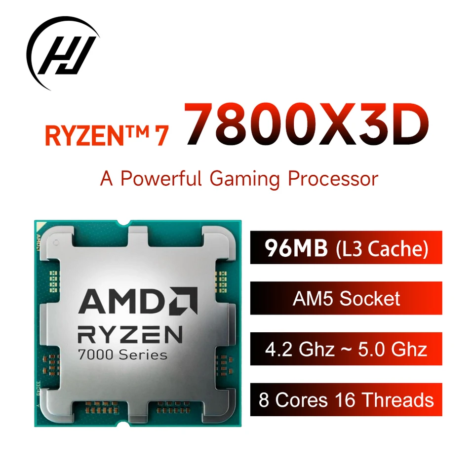 AMD Ryzen 7 7800X3D 8-Core CPU 5.0GHz Gaming Processor