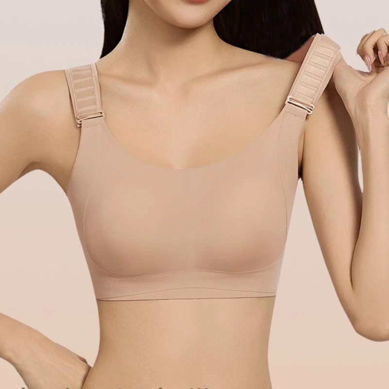 Minimize Bra Thin Version Traceless WireFree Rabbit Ear Full Cup 7 Gears Adjustable Lift Up Bras M L XL 2XL 3XL