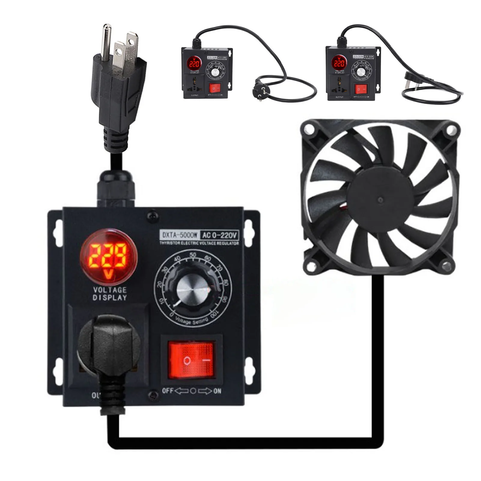 

Electronic Voltage Regulator 5000W High Power Metal SCR Voltage Controller Rust Prevention Stepless Adjustment for Small Motor