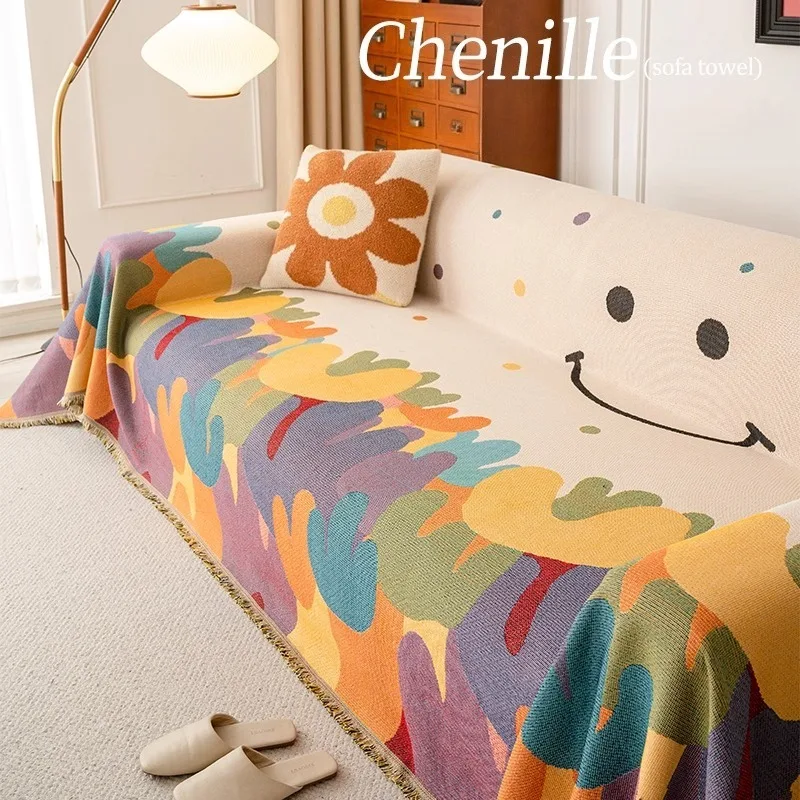 1PC Non-slip Sofa Towel A Whole Four-season Universal Cartoon Style Puppy Sofa Cloth Cover Cloth Anti-cat Scratch Home Textile