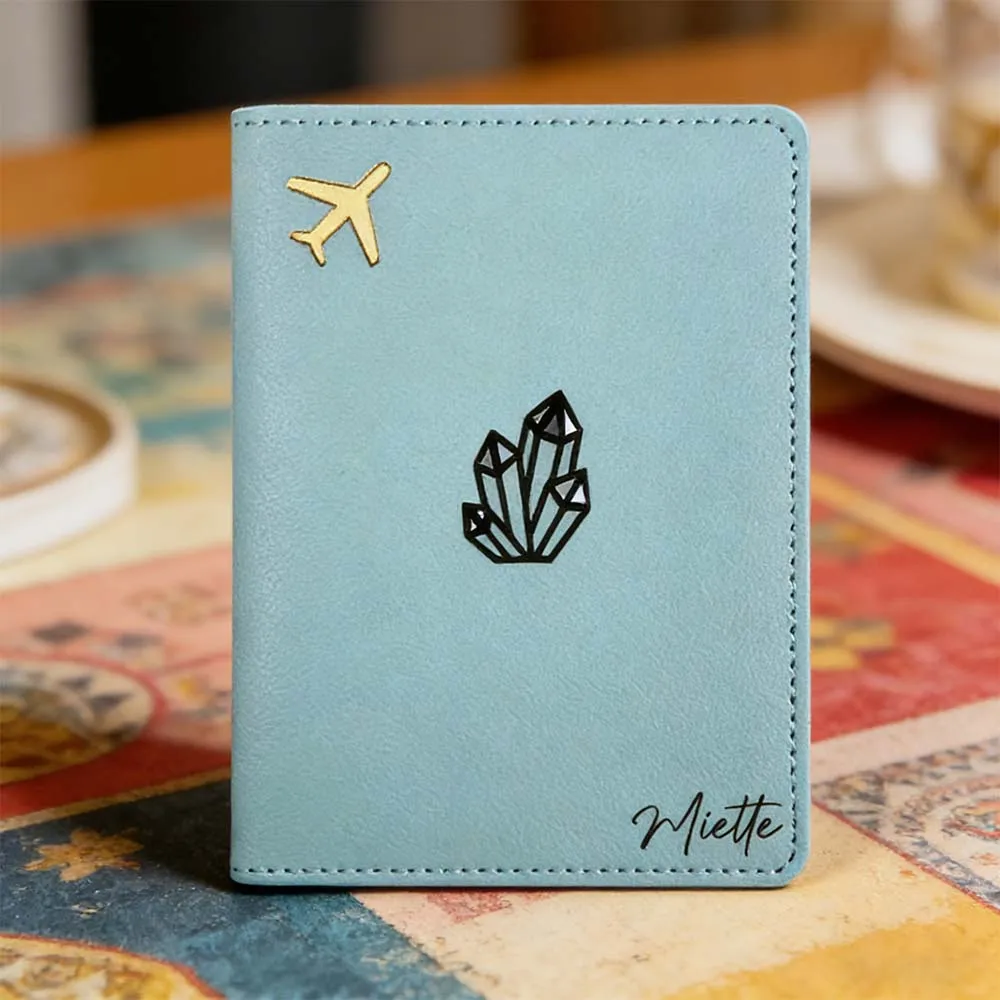 1pc Personalized Name Passport Cover Husband Gift Luxury Leather Passport Cover Memory Keepsake