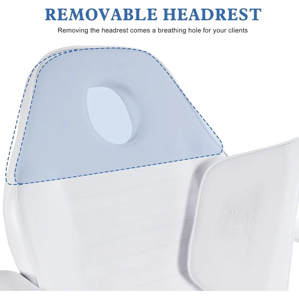 ปรับได้ 360 องศา °   เก้าอี้สักลายแบบหมุนได้, เก้าอี้ทำหน้าอเนกประสงค์พร้อมระบบยกไฮดรอลิก, รับน้ำหนักได้ 500 ปอนด์ เตียงเสริมสวย (สีขาว)