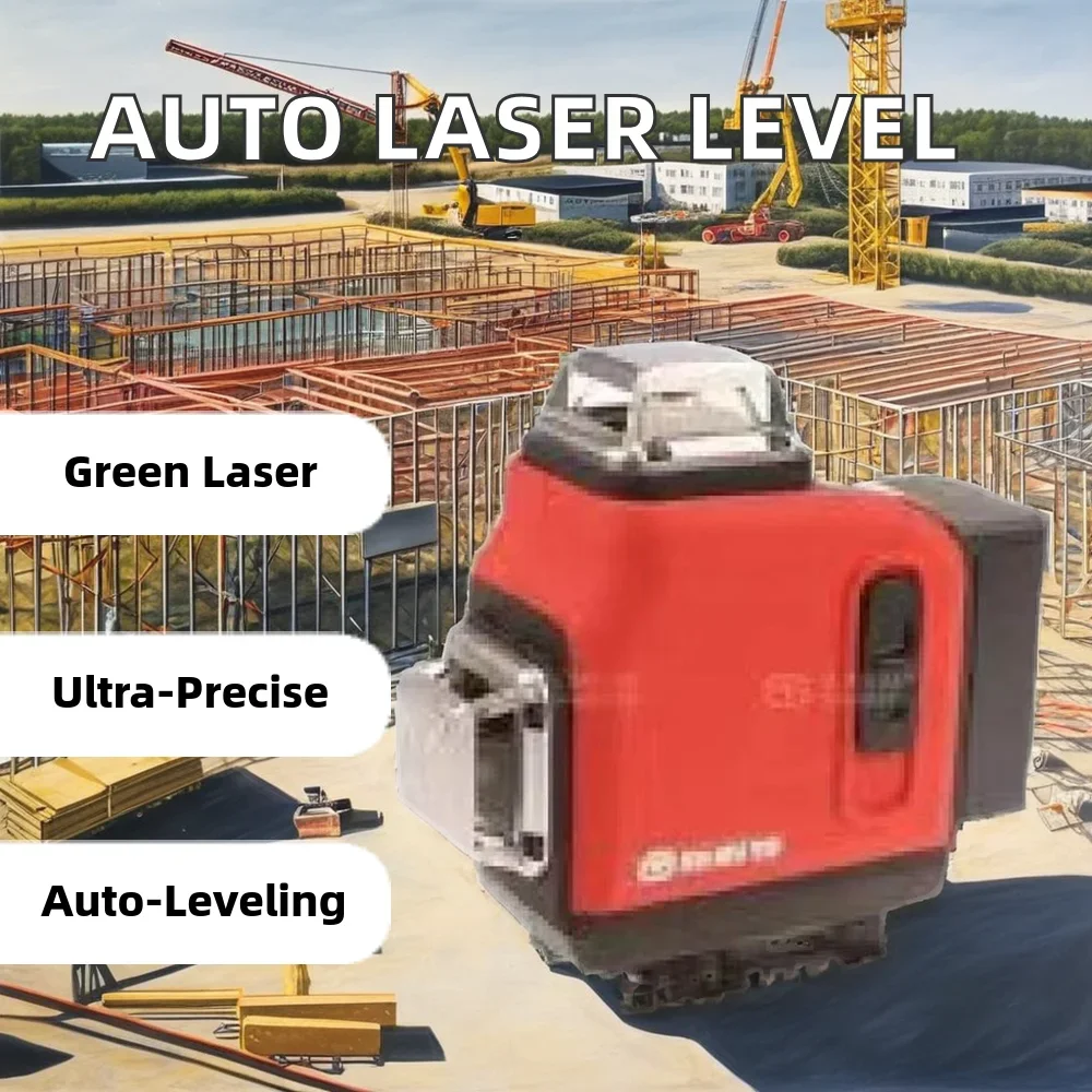 Ultra-Bright Green Light High-Precision Fully Automatic 12/16 Lines Indoor/Outdoor Laser Level for Industrial DIY Cross-Border