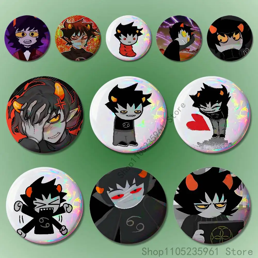 K-Karkat V-Vantas Pin Tinplate Round Brooch Cosplay Nijigen Otaku Culture Badges 58mm 44mm 32mm 75mm 25mm