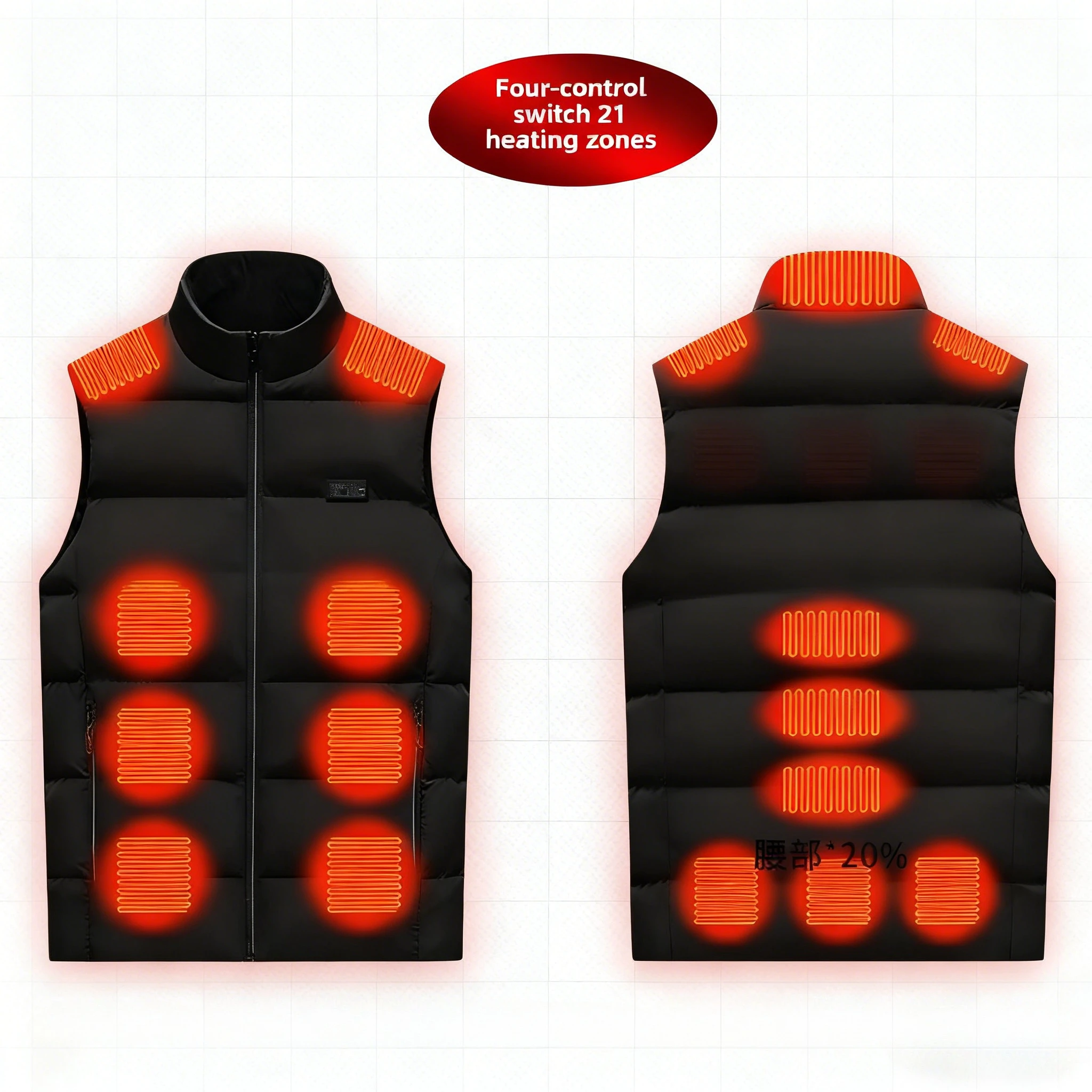 Heating Vest Blue Men's Jacket Heated Winter Women's Heated Jacket Thermal Vest Warmer Outdoor Sports Jacket