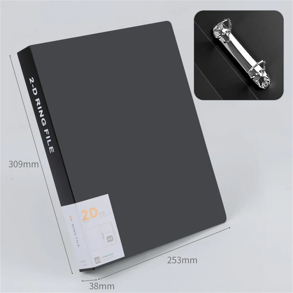 A4 Binder 4 Hole Binder D-Type Punch Folder Office Storage File Ring Waterproof Test Paper Data Storage Folder Learning Supplies