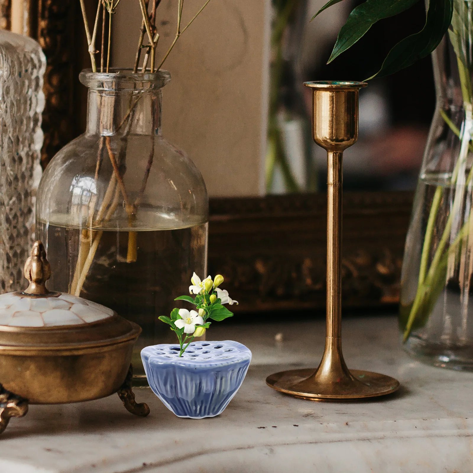 

Ceramic Lotus Pod Flower Vase Handcrafted Minimalist Table Decor for Home Office Centerpiece Modern Vases Living Room Shelf