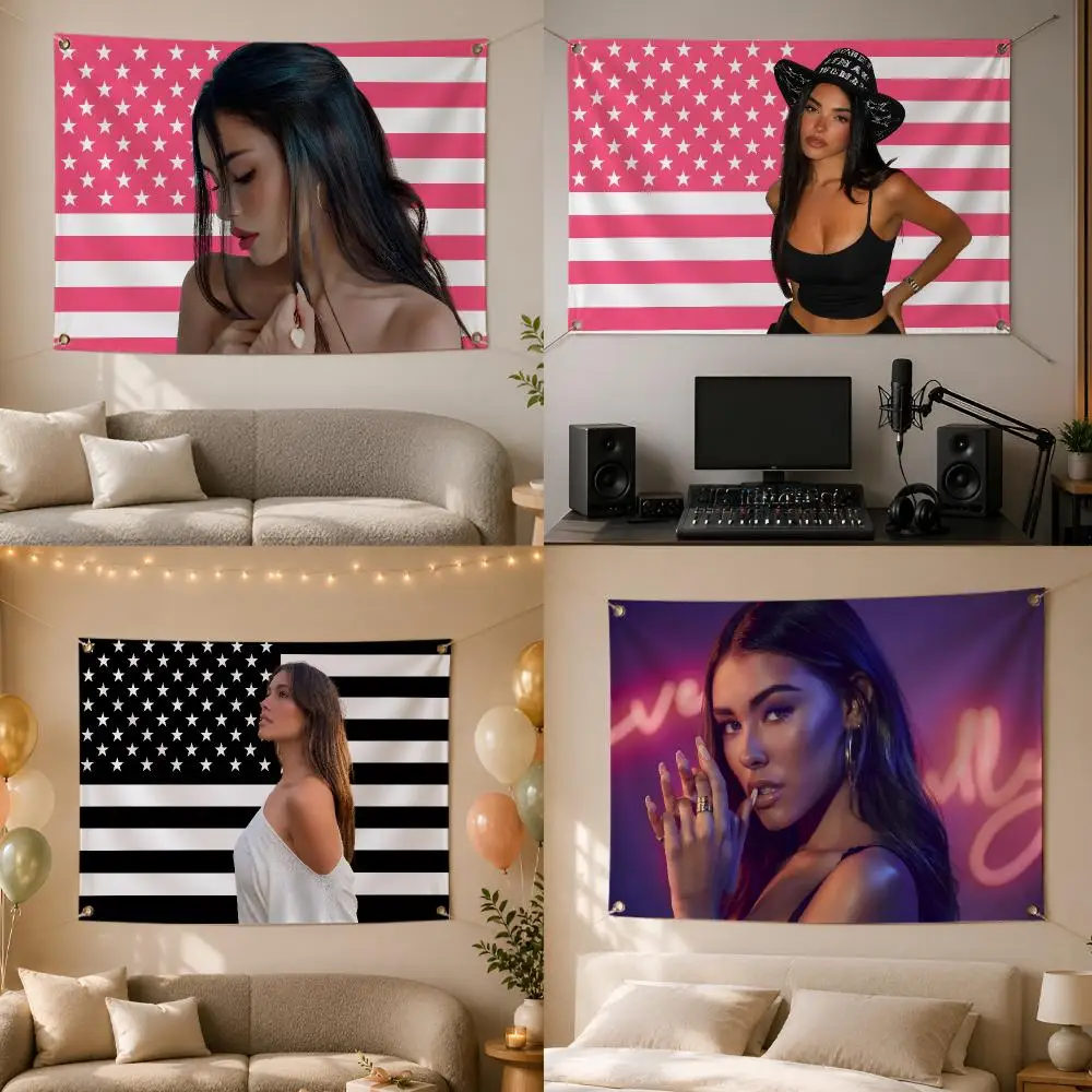 Music Popular Historic Madison Beer Flags Wall Hanging Flag Banner for Bedroom Dorm Party Festival Camping Indoor Outdoor Decor