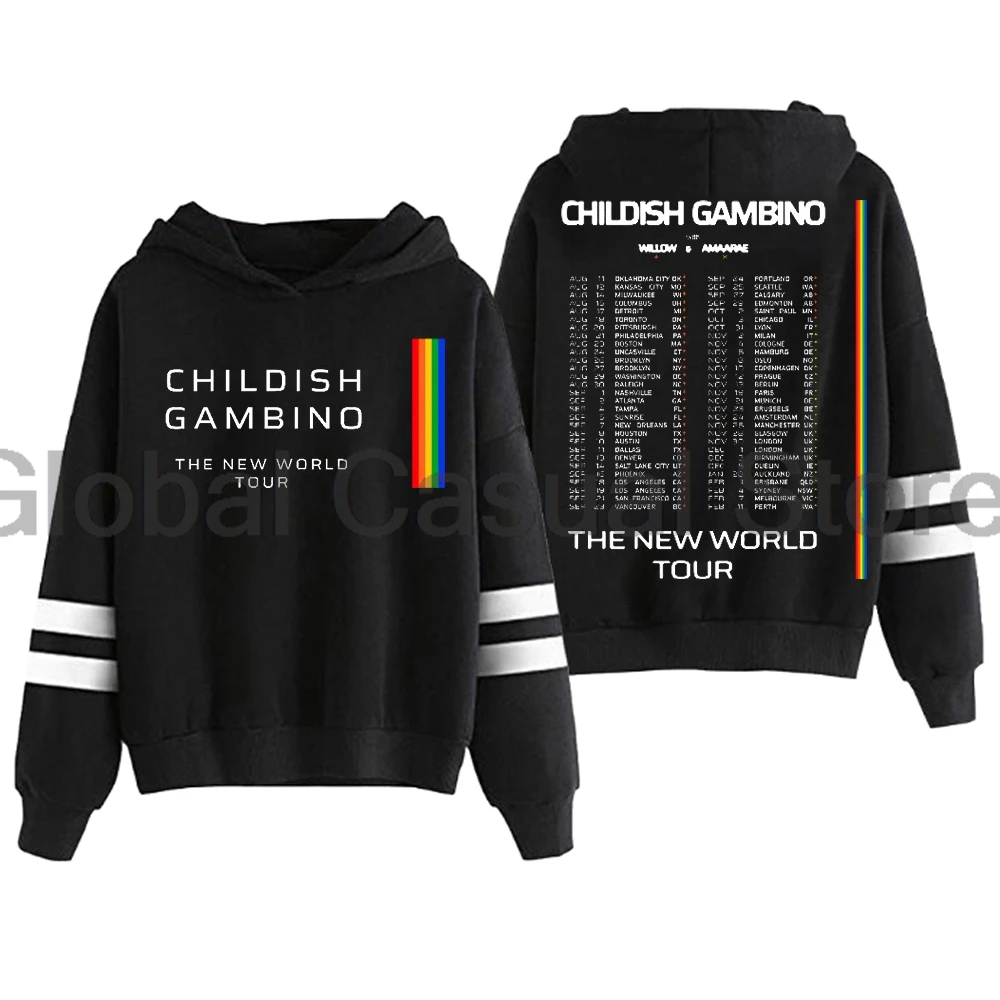 Childish Gambino The New World Tour Hoodie Donald Glover Merch Pocketless Parallel Bars Sleeve Streetwear Women Men Sweatshirt