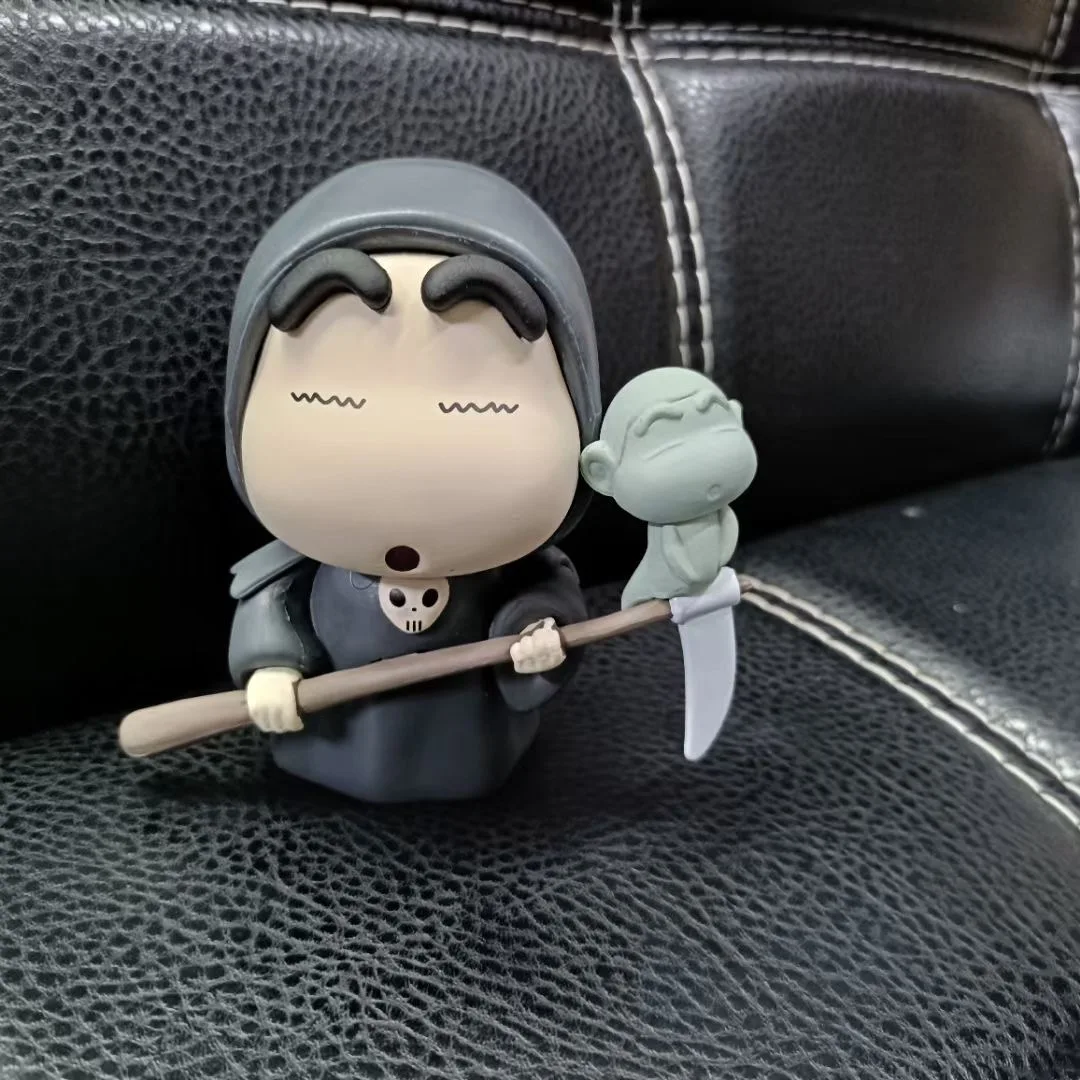 11cm Anime Crayon Shin Chan Gk Cos Grim Reaper Q Edition Kawaii Desktop Decorations Pvc Model Doll Collection Toy Halloween Gift